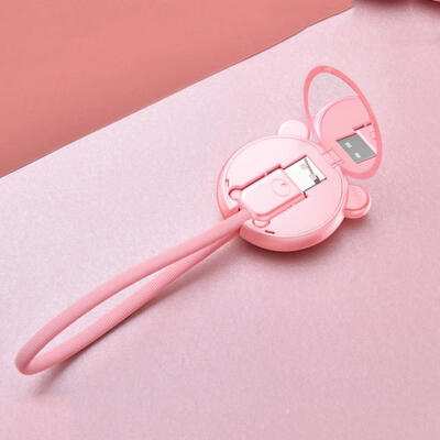 

Multifunction Portable Cartoon Cute Creative Short Phone Lightning Cables With Mirror Storage Box For IPhone