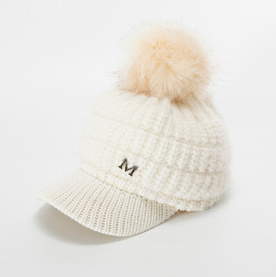

Tailored Men Women Winter Cap Solid Ear Protector Slouchy Hairball Hat
