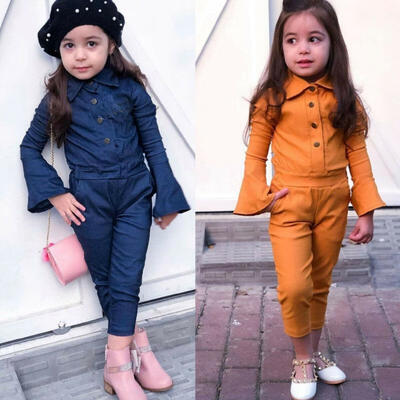 

Kids Baby Clothing Buttons Romper Jumpsuit Top Autumn Outfits Clothes