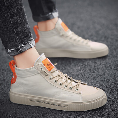

Summer Mens Shoes Fashion Small White High-Up Canvas Board Shoes Leisure Baitie Cloth Shoes Autumn Fashion Shoes