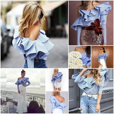 

Fashion Women&39s Summer Long Sleeve Loose Blouse Casual Shirt New Tops T-Shirt