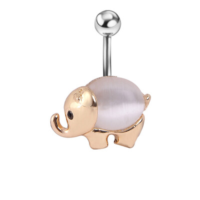 

Navel Ring Belly Button Bar Elephant Body Piercing Jewelry Stainless Steel
