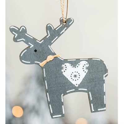 

Toponeto Christmas Wooden Elk Deer Ornaments Home Xmas Tree Hanging Pendant Decor