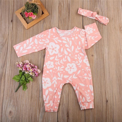 

Toddler Kids Baby Girls Floral Romper Bodysuit Jumpsuit Headband Outfits Clothes
