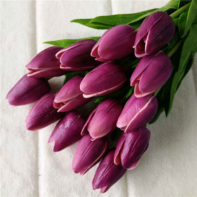 

10PcsBag PU Holland Mini Tulip Artificial Flower Real Touch Tulip for WeddingHomeHotelParty Decoration Valentines Day Gift