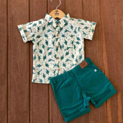 

CA Toddler Infant Baby Boys Summer Clothes Dinosaur Tops Shorts Pants Outfit Set