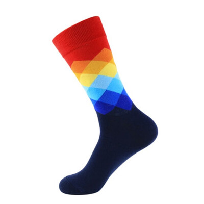 

2019 Fashion Spring autumn winter Women beautiful solid Color Sock suit For Rhombus wild Cute cotton socks Good Quality