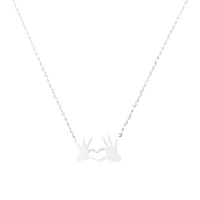 

Fashion Women Love Heart Palm Pendant Chain Necklace Jewelry Party Gift