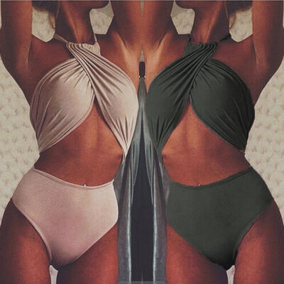 

Fashion Summer Sexy Women Bandage Bikini High Waist Swimsuit One Piece Monokini Beach Swimwear 3 Colors