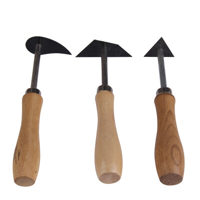 

3 Pcs Tungsten Steel Clay Pottery Fettling Knife Tool with Wood Handle