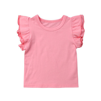 

New Toddler Baby Girls Boy Flying Sleeves Tops Bodysuit Outfits Kid Clothes 0-7T