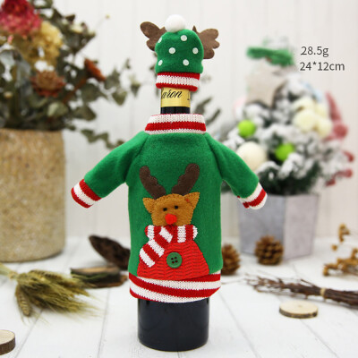 

Tailored Santa Claus Wine Lovely Decoration With Hat Clothing Red Wine Bottle Case