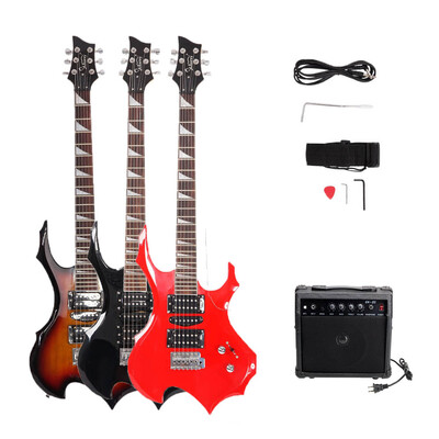 

Glarry 37 inch Electronic Guitar Bundle with AmpStrapPlectrum CrankConnecting WireSpanner Tool 3-Color