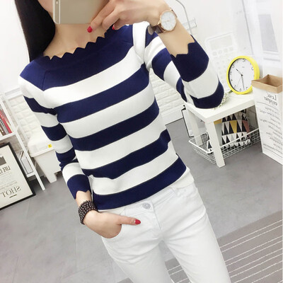 

Women Winter Clothes Casual Autumn Striped Crochet Sweaters Fashion Knitted Pullovers Sweaters Top Rebecas Mujer