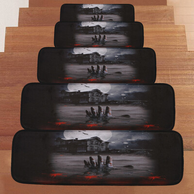 

Toponeto Halloween 1Set StepBasic Non-Slip Coral Fleece Resistant Carpet Stair Mat