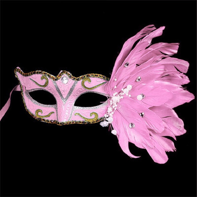 

Tailored Women Venetian Mask Masquerade Fancy Dress Party Princess Feather Masks