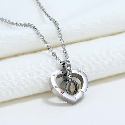 

I LOVE YOU In100 languages Memory Of Love Pendant Necklace Jewelry