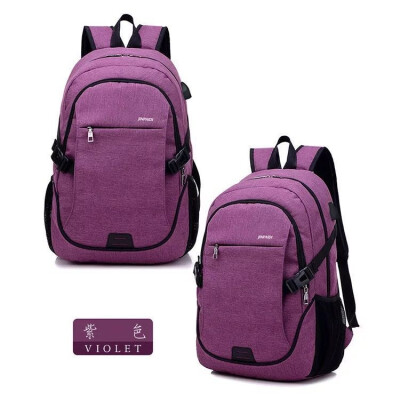 

Durable Solid Color Canvas Backpack with USB Port for Men