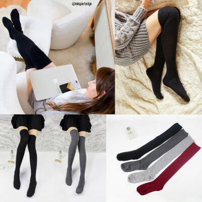 

Women Over Knee Wool Knit Long Socks Winter Thigh-Highs Warm Socks Stocking