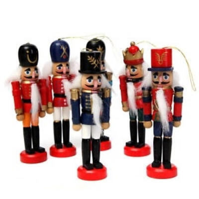 

6Pcs Wooden Soldier Nutcracker Puppet Decoration Handcraft Gifts Christmas Decor