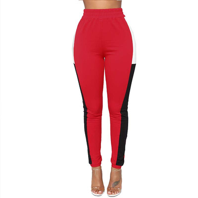 

Sexy Women Sports Trousers High Waist Elastic Casual Sportswear Running Skinny Slim Fitness Pants Red