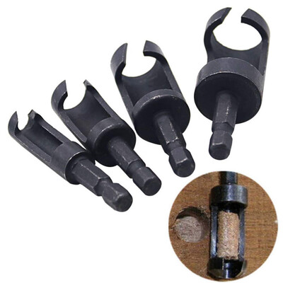 

Siaonvr Hex Shank Carbon Steel Woodworking Cork Drill Hole Bit Cork Saw Tool 4Pcs
