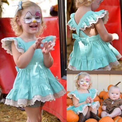 

Cute Kids Baby Clothes Girls Lace Ruffles Romper Dress Jumpsuit Outfits Sunsuit