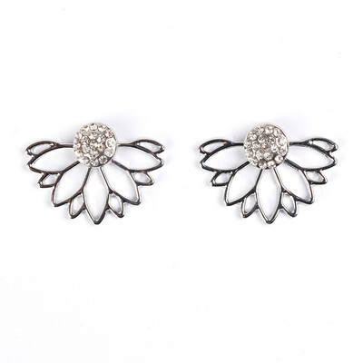 

Fashion Ladies Full Diamond Earrings Stud Earrings Mini Gold Silver Flower shape