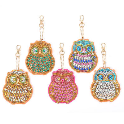 

5pcs DIY Full Drill Special Shaped Diamond Painting Bird Key Ring Pendant