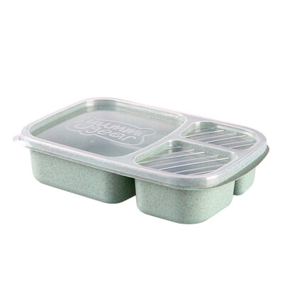 

3 Compartments PP Lunch Box Food Storage Container for Kids Adults Picnic