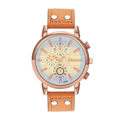 

Gobestart Fashion Leather Mens Quartz Watch Mens Watch Luxury Casual Watch Clock