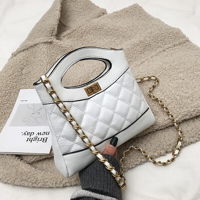 

Hong Kong style new texture rhomboid chain bag girl 2019 new Korean version 100 lap fashion single shoulder slant bag
