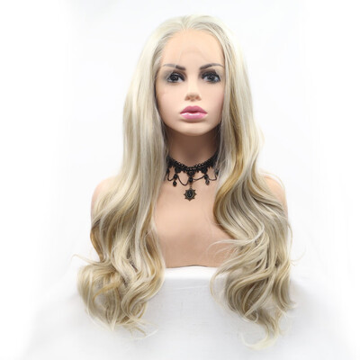 

Dolago natural wave Synthetic wigs Free Part for Women color Lace Front Wigs