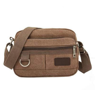 

Men Canvas Mini Messenger Bag Casual Multi-Layer Shoulder Crossbody Bag