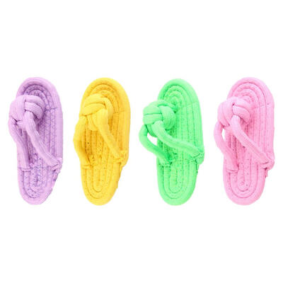 

Dog Flip Flops Toy Pet Chew Squeaker Cotton Bite Resistant Teeth Clean Toys