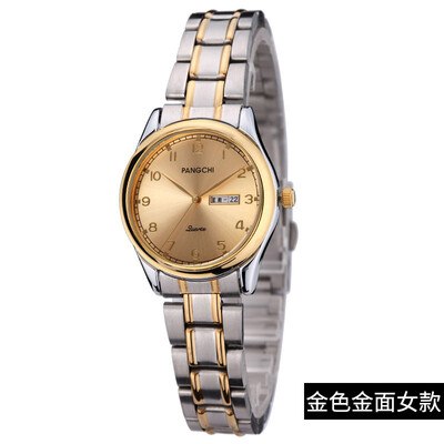 

Pengzhi steel belt calendar digital small dial elderly watch lady quartz watch middle&old age watch male is not mechanical