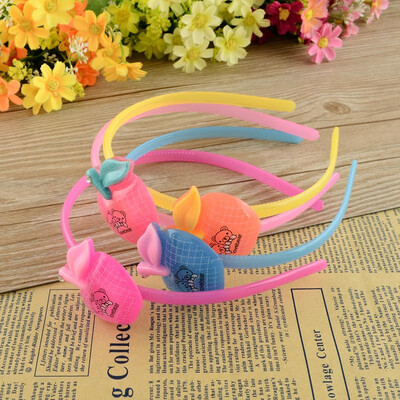 

Kids Plastic Hair Bands with Resin Apple Cabochons Mixed Color 112118mm