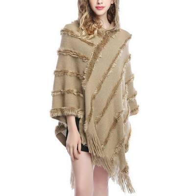 

Women Fashion Irregular Cloak Sweater Pullover Winter Warm Poncho Outwear 2019