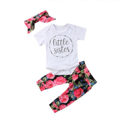

0-24M Newborn Baby Girls Cotton Romper Flower Pants Leggings Outfits Clothes UK
