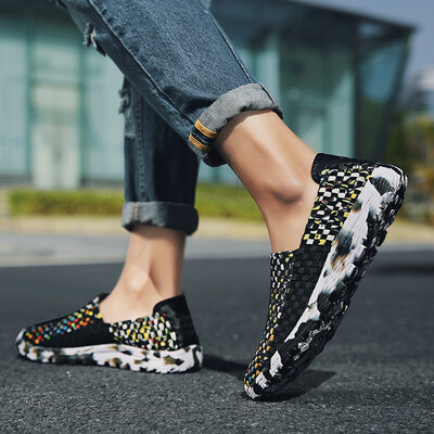 

Autumn Korean Mens Half Slippers Tidal Slippers Hole Knitted Shoes Summer Mens Sandals&Beach Shoes