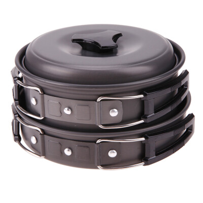 

Outdoor Camping Hiking Cookware Bowl Pot Pan Set Camping Kitchen Tools