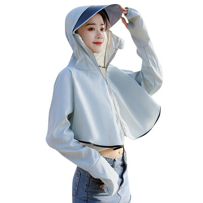 

Toponeto Womens Sun Protective Hooded Coat Anti-UV Jacket Hat Summer Breathable Cycling