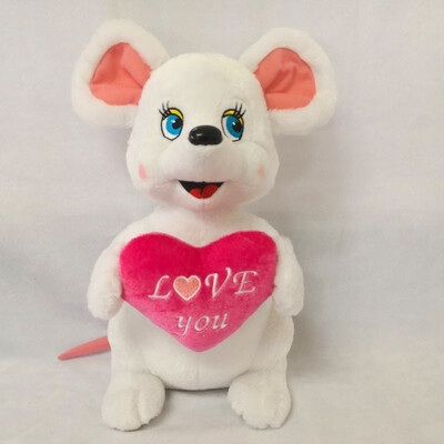 

FIRST Plush white-hearted mouse cute toy doll 11843