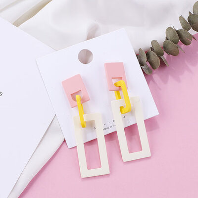 

Flashbuy Acrylic Square Geometric Drop Earrings For Women Alloy Earrings Exaggeration Simple Trend Fashion Jewelry Earrings