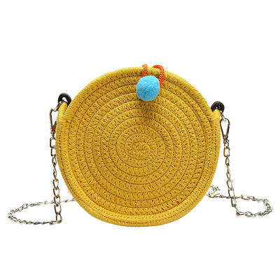 

Weaving Shoulder Messenger Handbags Beach Women Small Round Crossbody Bags