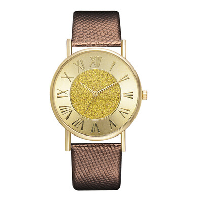 

High-grade loose powder watch Roman digital ladies casual business PU watch