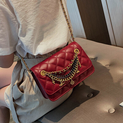 

Advanced sense bag female bag new 2019 fashion foreign gas chain shoulder bag wild ins popular slung small bag