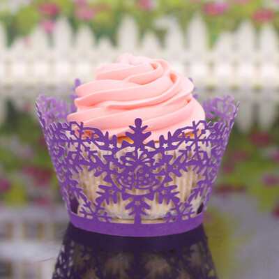 

〖Follure〗24Pcs Christmas Hollow Lace Cup Cake Paper Case Wraps Cupcake Wrapper Black