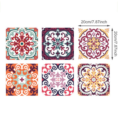 

6pcs Vintage Retro Tile Wall Stickers Home Decor Bathroom Kitchen Living Room