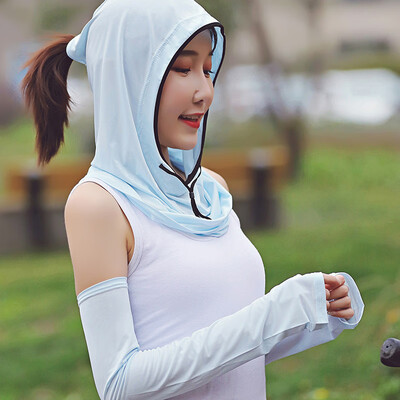 

Korean version fashionable summer new female ice silk sunscreen hat simple set of pure color anti-ultraviolet dust shade hat